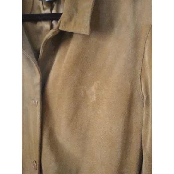 GAP Womens Brown Soft Calf Suede Blazer Coat Lined 3 Button Front Pockets US XL - Picture 7 of 11